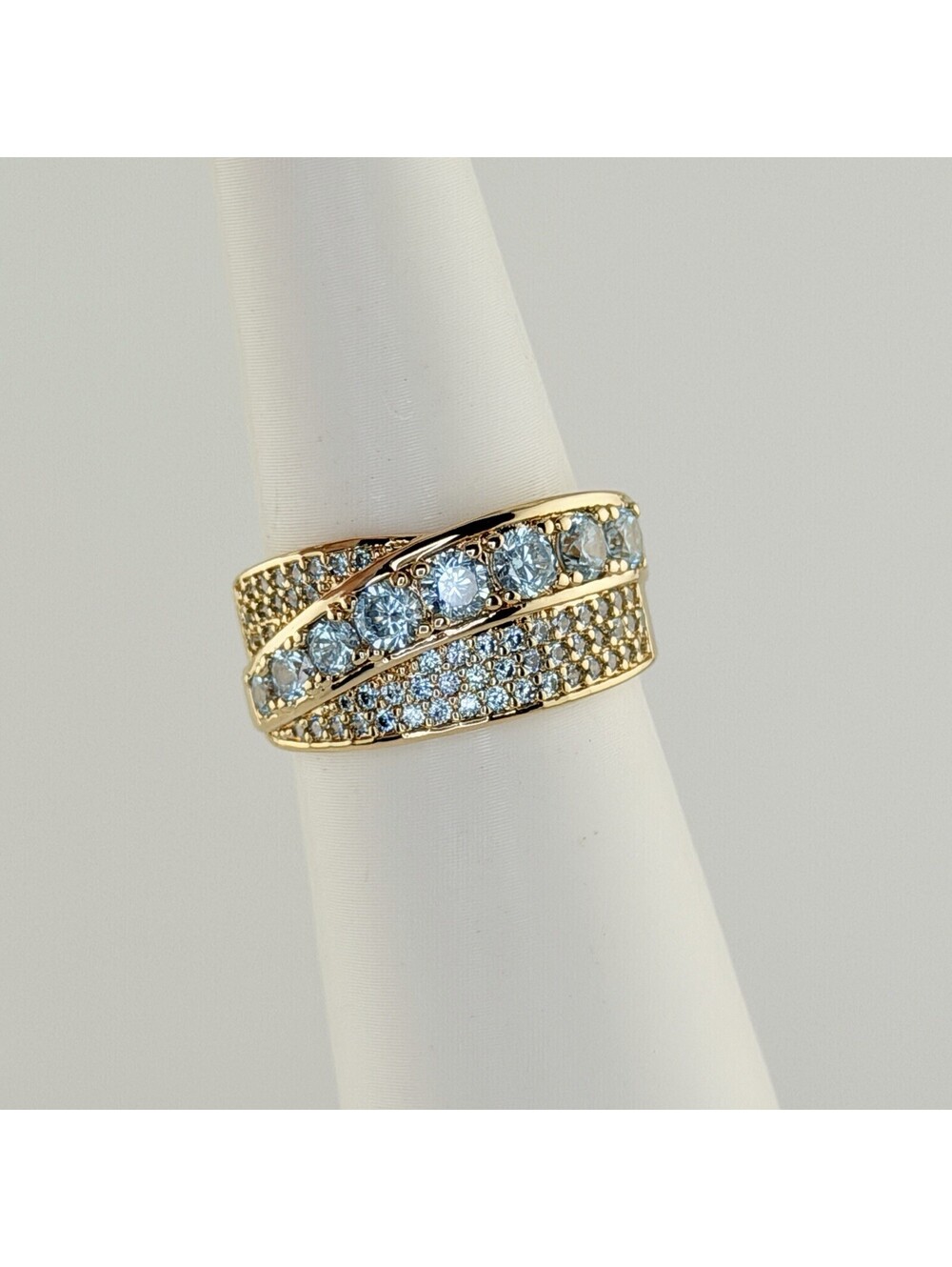 Bomb Party March 2026 Ring Sz 8 "The Lenora Ring" Aquamarine on Yellow Gold